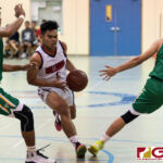 Okkodo Bulldogs Dale Bautista drives the ball through tight space for a shot at the basket. (Photo by Michael Blas)