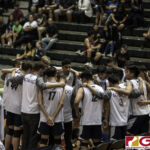 The Harvest Eagles huddle up before the start of their matchup against the Fd Friars. (photo by Bout It Productions)