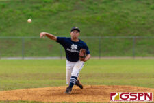 ND Royal Arren Yatar pitches 12 strikeouts in the team's 11-4 semifinals victory against the Okkodo Bulldogs. (Photo by Michael Blas)