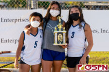 The Harvest Eagles finish their 2021 IIAAG Girls Beach Volleyball season in third place. (Photo by Michael Blas)