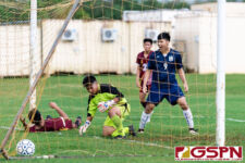 Harvest Eagle Gye Baek Kim adds another goal under his belt in the second half of the game. (Photo by Michael Blas)