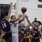 Warrior Mac Dois drives to the rim for two early points in the 1st quarter. (photo by Robert Balajadia)