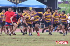 The GW Geckos and Okkodo Bulldogs battled in the rainy Saturday morning. (photo by Robert Balajadia)
