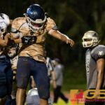 The Guam High Panthers celebrate after RaSean Jacobs scores his second touchdown of the game. (Photo by Michael Blas)