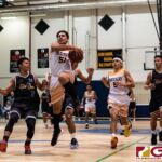 Guam High Panthers Dillian Dela Cruz leaps up for a shot at the basket on a fast break. (Photo by Michael Blas)