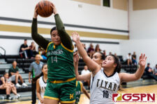 JFK Islander Frencine Villena brings down the defensive rebound in the fourth quarter of the game. (Photo by Michael Blas)