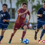 The Harvest Christian Academy Eagles defeated the Father Duenas Friars in the 2018 IIAAG high school boys soccer game Monday afternoon at Leo Palace. (Photo by Michael Blas)