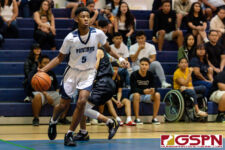 Guam High Panther Tobias Eckles makes his way for an attacks at the basket in the first quarter. (Photo by Michael Blas)