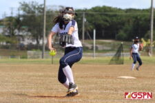 Cougar Isabella Dangan was at the controls for Academy at the mound for the first five innings. (photo by Robert Balajadia)