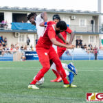 Guam Matao Forward Shane Malcolm gets tripped inside the box with no penalty called. (Photo by Michael Blas)