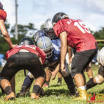 The Southern Cowboys set up on offense while the Faha Outlaws look to attack on defense. (photo by Bout It Productions)