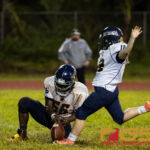 Guam High Panthers Brennan King completes the extra point in the third quarter of the game. (Photo by Michael Blas)