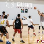 The Guam Men's National Basketball Team run a drill at practice in preparation for the Pacific Games Samoa. (Photo by Michael Blas)
