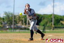 Academy Cougar Isabella Dangan releases a pitch in the closing innings of the championship game. (Photo by Michael Blas)