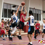 St. John's Knights W. Sha with a jumper in the opening minutes of Game 2 of the GSPN Preseason Boys Basketball Tournament against the St. Paul Warriors. (Photo by Michael Blas)