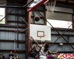 Benavente Roadrunners K. Franco reacts as Untalan Wildcats Isabella Uncangco tries to deny the shot. (photo by Bout It Productions)