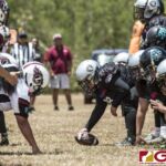 Team Legacy & Sindalu Raiders faceoff on the line for the 2nd week of football action in Guam Womens Tackle Football League. (photo by Bout It Productions)