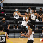 The Tiyan High Titans celebrate after taking down the Jfk Islanders on three straight sets. Photo by Bout It Productions