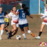 The Guam High Panthers and the St. John's Knights displayed high level defense in their 0-0 IIAAG Girls High School Soccer matchup late Tuesday afternoon on April 16, 2019. (Photo by Michael Blas)