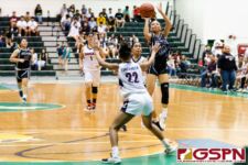 St. Paul Warrior Kirsten Silva gets an open two pointer off in the third quarter of the game. (Photo by Michael Blas)