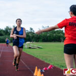 St. Paul Warrior Jazmin Samonte finishes in third place for the girls with a time of 24:35. (Photo by Michael Blas)