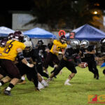 The Father Duenas Friars & The Simon Sanchez Sharks meet in the 2019 IIAAG High School Football Semifinals on Oct. 18, 2019. (photo by Bout It Productions).