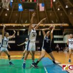 Academy Cougars Alexis Fejeran looks for the basket as Niah Siguenza defends. (Photo by Michael Blas)