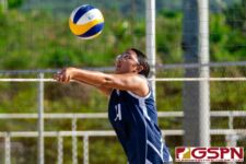 The IIAAG Girls Beach Volleyball Tournament is underway at GFA as the Guam High Panthers faced off against the Harvest Eagles. (Photo by Michael Blas)