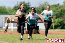 The Southern Dolphins hit the field against the Tiyan Titans Saturday afternoon at GW Field in the 2020 ISA Girls Rugby League. (Photo by Michael Blas)