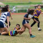 The ND Royals defeated the seven time Champions, GW Geckos, 21-17 to become the 2019 IIAAG/GRFU Girls High School Rugby Champions. (Photo by Michael Blas)
