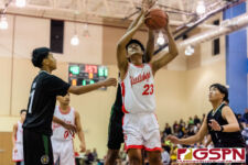 Okkodo Bulldog Rylen Cajigal finds the basket in the closing of the third quarter. (Photo by Michael Blas)