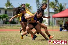 The GW Geckos faced off against the Sanchez Sharks Saturday afternoon at GW Field in the 2020 ISA Girls Rugby League. (Photo by Michael Blas)