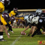 The Father Duenas Friars & The Simon Sanchez Sharks meet in the 2019 IIAAG High School Football Semifinals on Oct. 18, 2019. (photo by Bout It Productions).