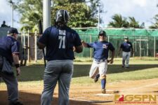 Team Guam's Kurt Diaz finds the Homeplate for the first score of the game. ( photo by Bout It Productions )