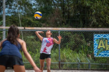 The Academy Cougars defeated the St. John's Knights in an IIAAG Girls Volleyball showdown at the GFA sand courts Saturday. (photos by Rain Delos Reyes)