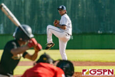 ND Royal Noah Peredo opens up the championship game against the JFK Islanders as the starting pitcher. (Photo by Michael Blas)
