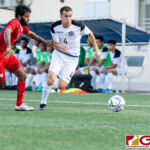 Guam Matao Defender Nataniel Prescott brings the ball forward for his team to capitalize. (Photo by Michael Blas)