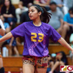 GW Gecko Lola Aguon readys her team midway through the third set of the game. (Photo by Michael Blas)