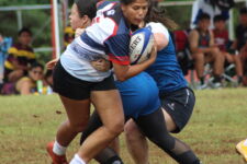 The Okkodo Bulldogs and Academy Cougars started the day of games for the girls varsity division. (photo by Robert Balajadia)