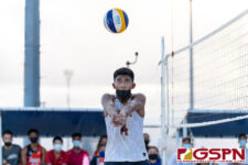 The FD Friars Maroon (Kiko Damian/Thomas Moylan) and FD Friars Gold(Joseph Mafnas/Deavan Hudtohan) faced off for first place in the 2021 IIAAG Boys Beach Volleyball Finals. (Photo by Michael Blas)