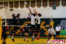 The JFK Islanders start of strong with their first win of the season, defeating the Sanchez Sharks in the 4th set. (Photo by Michael Blas)