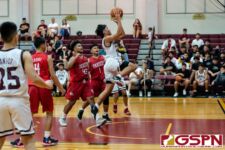 FD Friar Blaise Ada gets up for two points at the start of the third quarter. (Photo by Michael Blas)