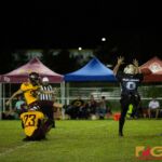 The Father Duenas Friars & The Simon Sanchez Sharks meet in the 2019 IIAAG High School Football Semifinals on Oct. 18, 2019. (photo by Bout It Productions).